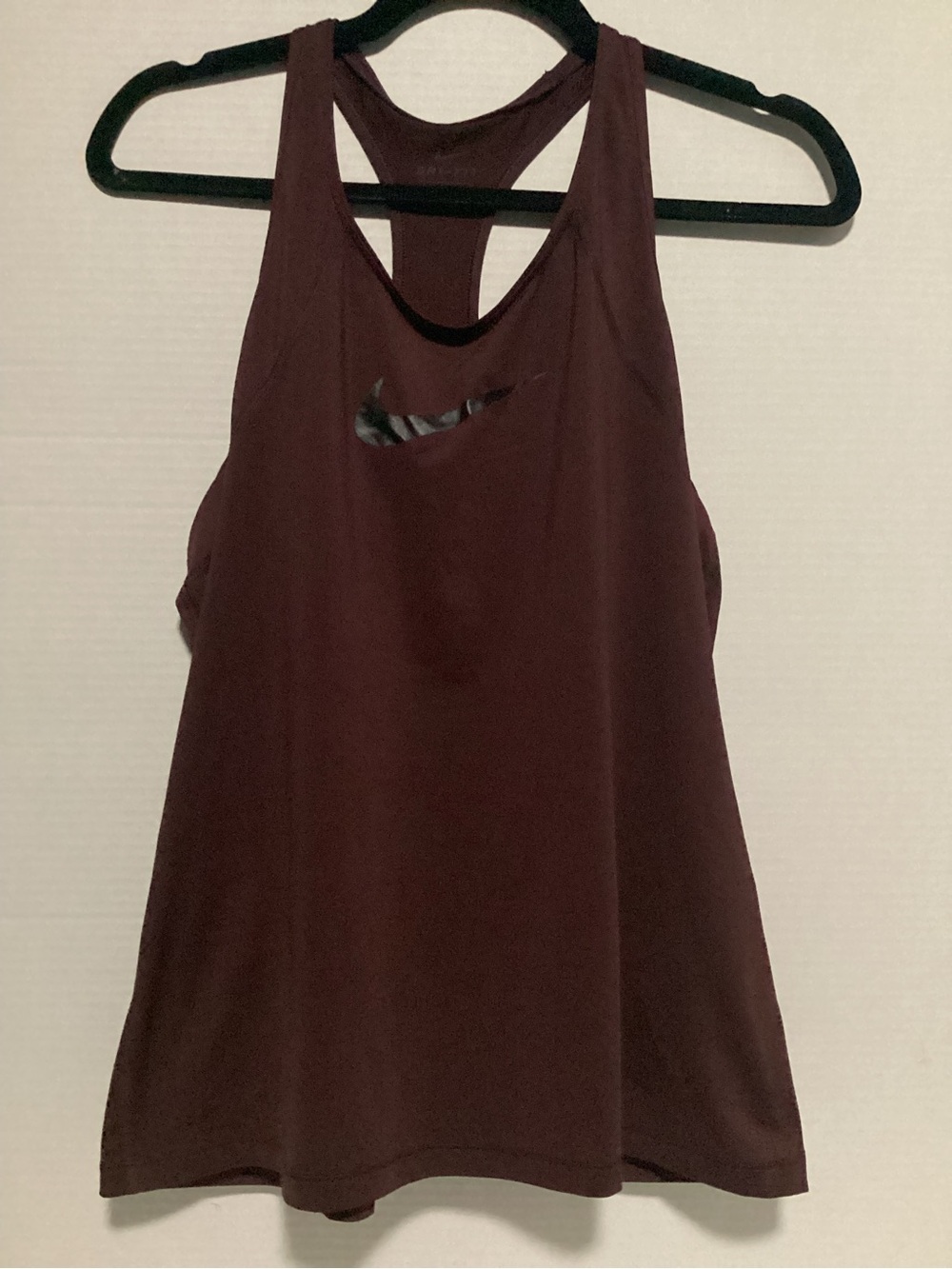 Nike Women’s Maroon Racerback Tank with Black Swoosh size L
